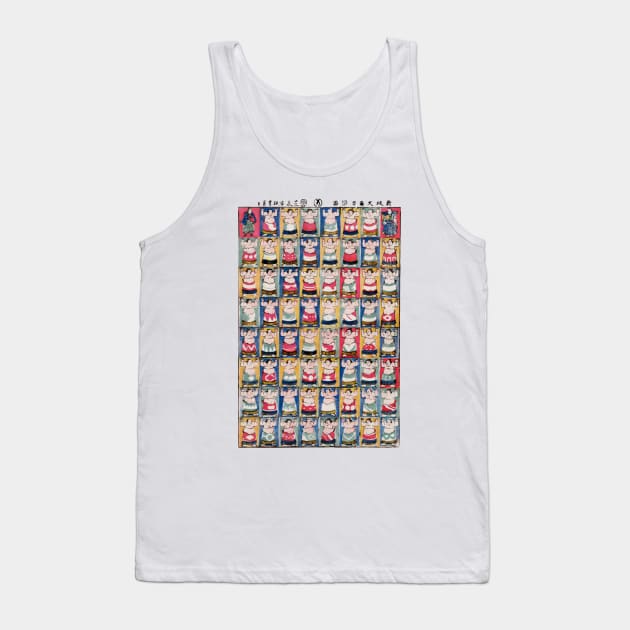 Sumo wrestlers Japanese ukiyoe poster Tank Top by kanchan